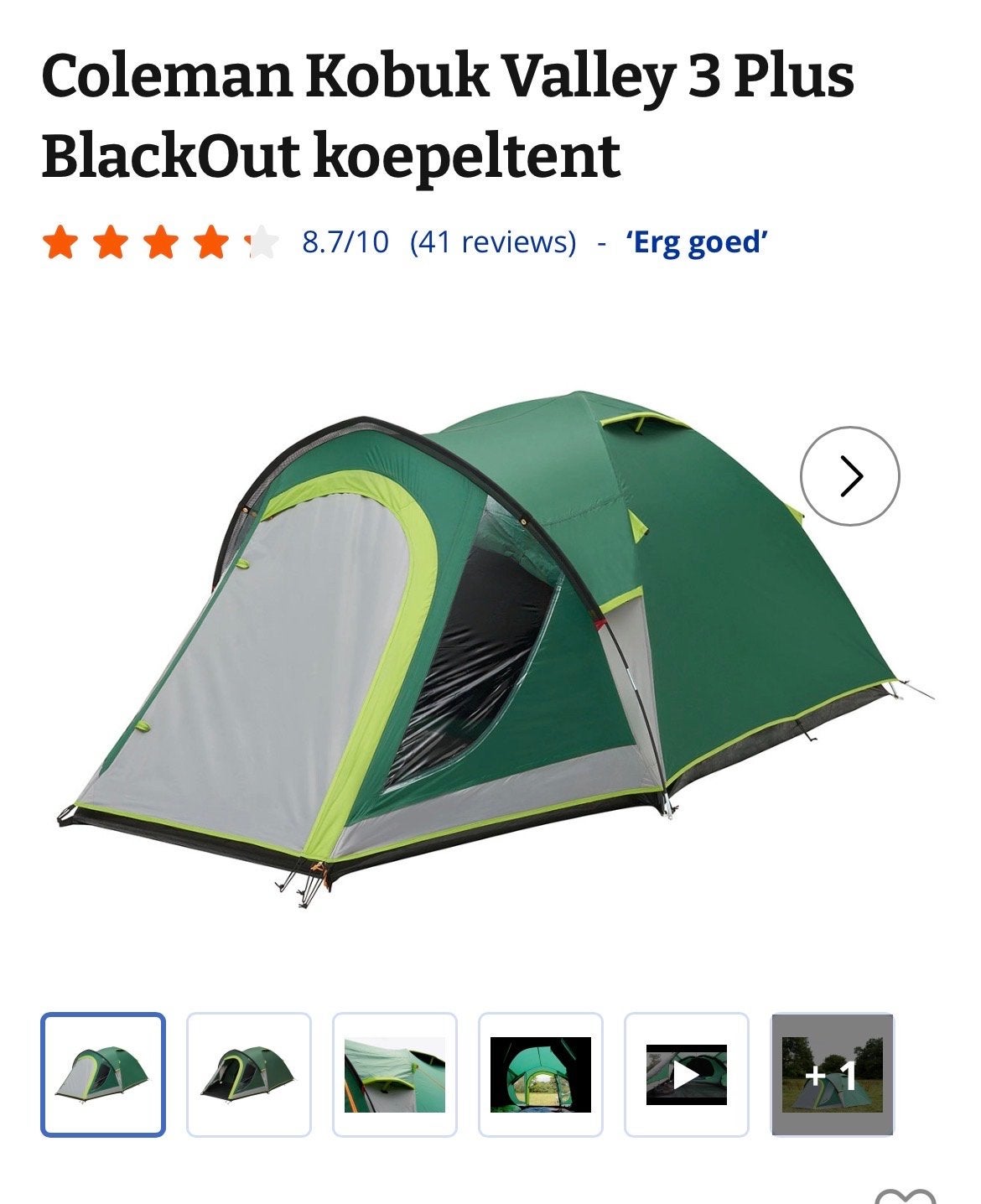 Coleman Kobuk Valley 3 Plus BlackOut Koepeltent, Ophalen, Zo goed als nieuw, Tot en met 3