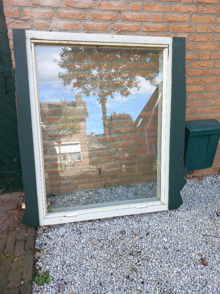 Kozijn met raam, glas uit 2019, Ophalen, Gevelraam of Ruit, Gebruikt, 80 tot 120 cm