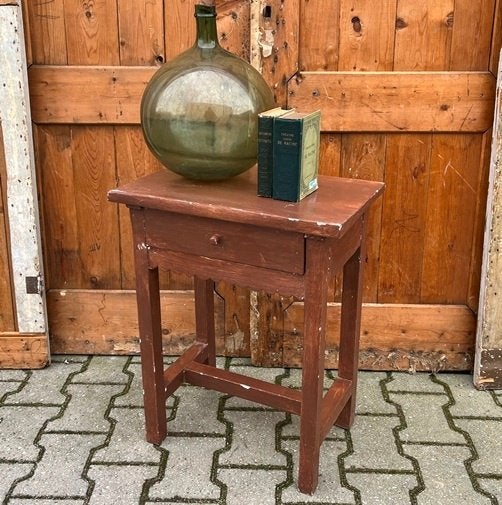 Ladekast nachtkastje hal bruin hout 48 x 30,5 x 61 cm, Minder dan 50 cm, Gebruikt, Ophalen of Verzenden, 3 of 4 laden