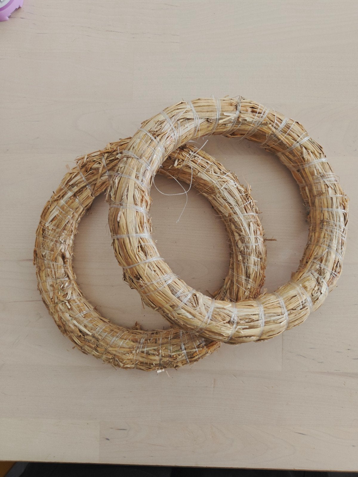 Set van 2 strokransen voor decoratie, Ophalen, Nieuw, Krans, Natuurlijk materiaal