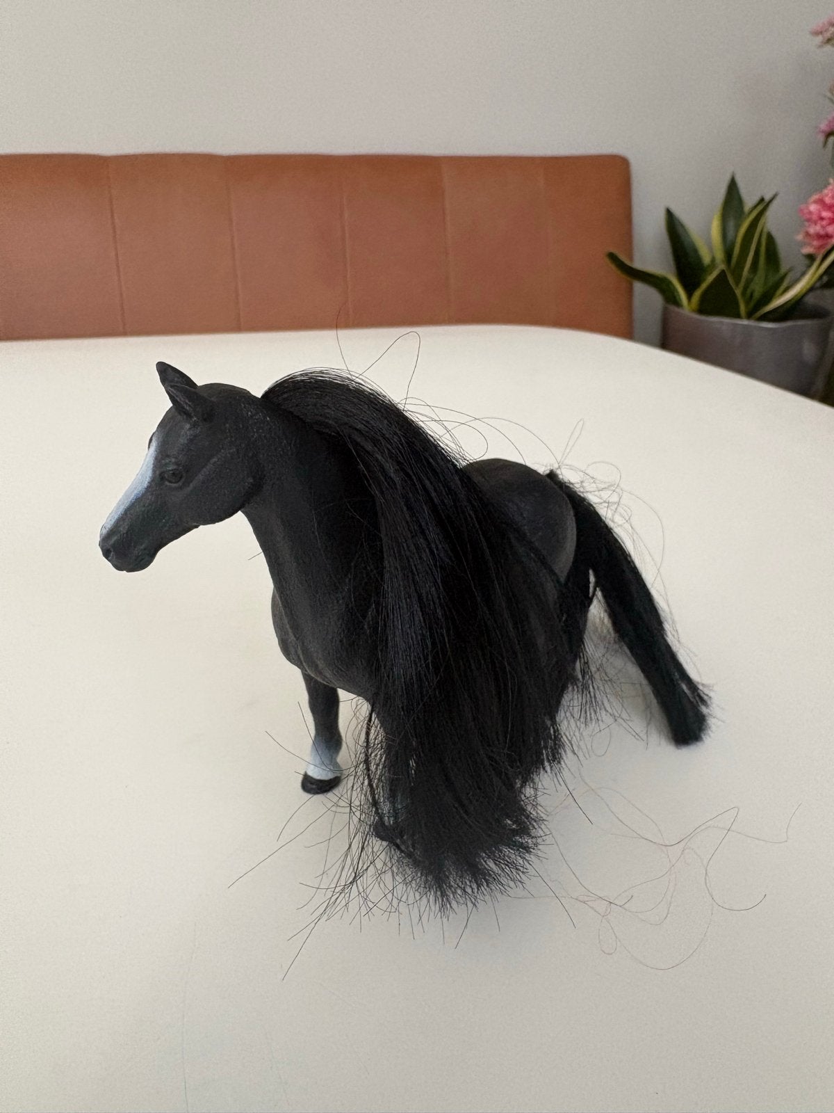 Schleich Zwart Paard met Witte Bles en Sokken, Ophalen of Verzenden, Gebruikt