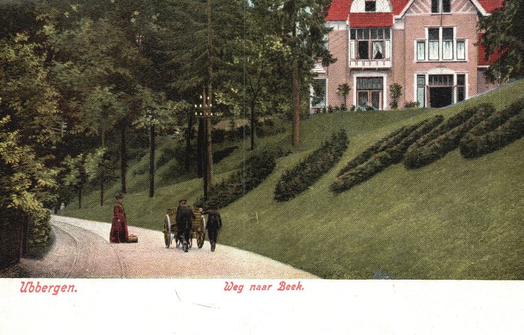 Ubbergen, weg naar Beek  129143, Ophalen of Verzenden, Voor 1920, Ongelopen, Gelderland