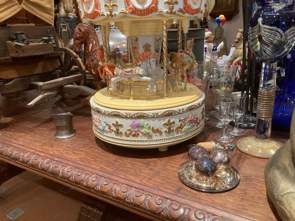 Antieke Carrousel Muziekdoos - Decoratief Stuk, Ophalen of Verzenden