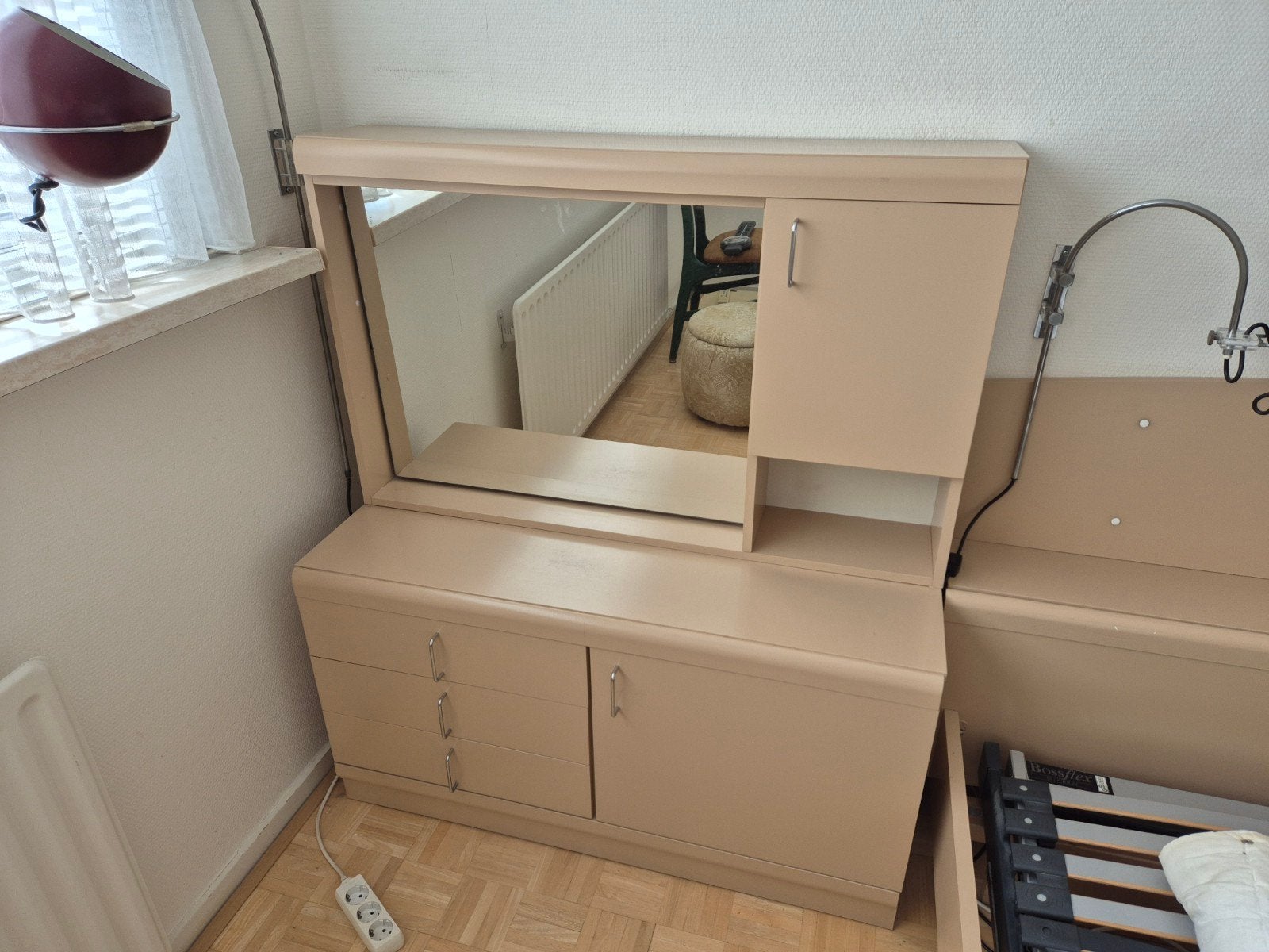 Kaptafel met spiegel en opbergruimte - 105x121x40 cm, Ophalen, Gebruikt