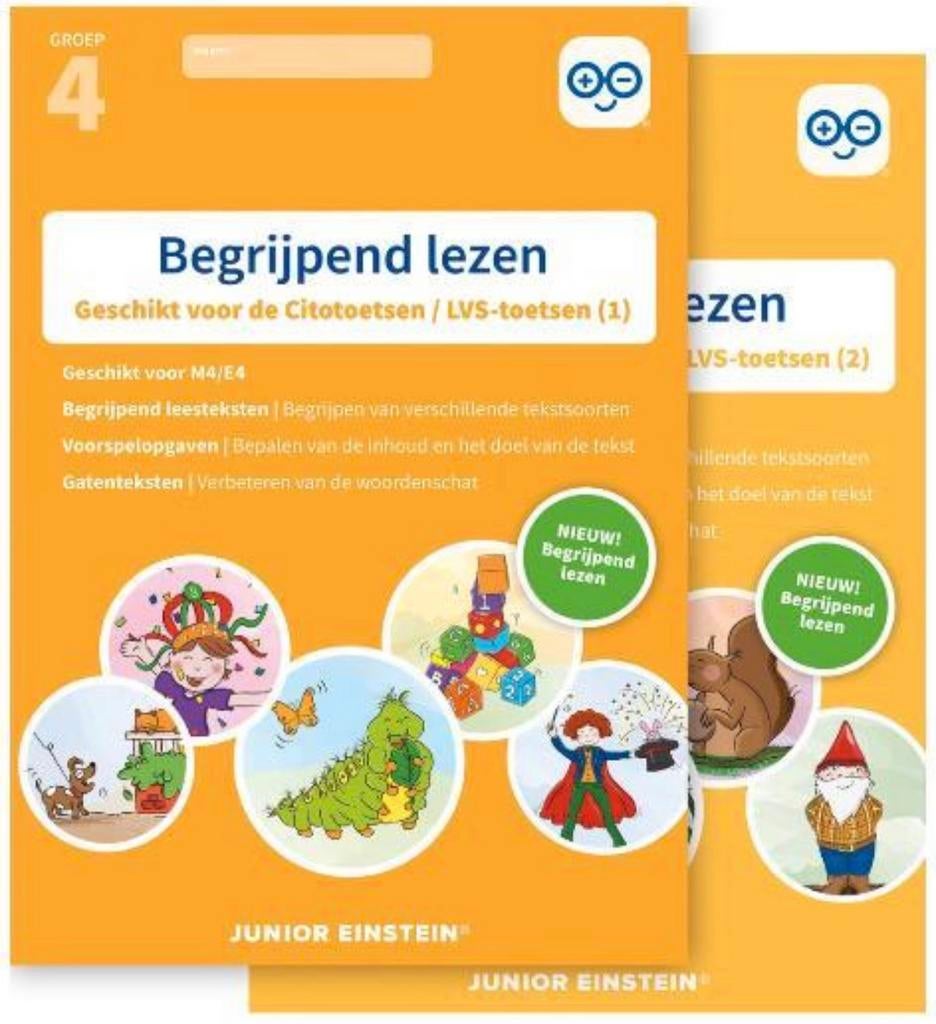 Junior Einstein Begrijpend Lezen Groep 4 boek 1&2, Ophalen of Verzenden, Zo goed als nieuw, Overige niveaus, Nederlands