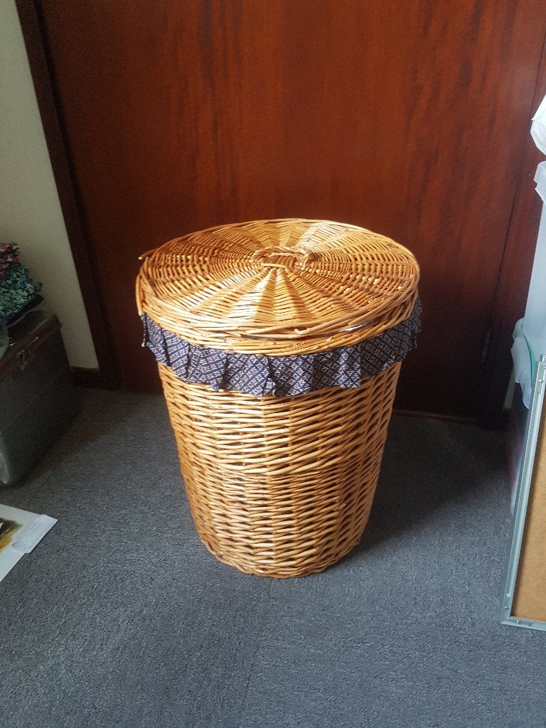 Grote ronde rieten mand, Ophalen, Gevlochten, Mand, Rond