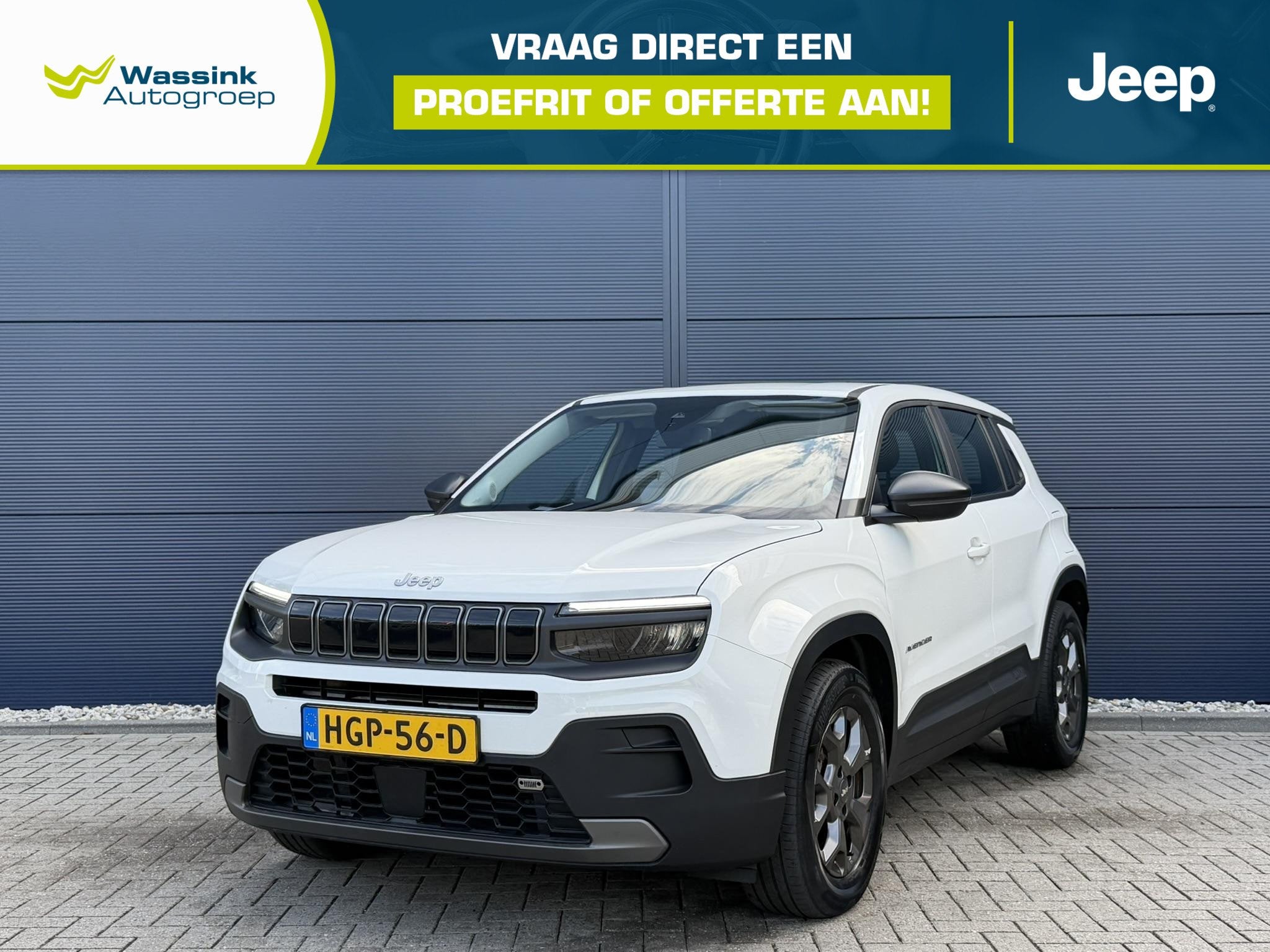 Jeep Avenger Longitude 54 kWh SOH 97,3% | Apple Carplay/Andr, Auto's, Stof, Gebruikt, 156 pk, Wit