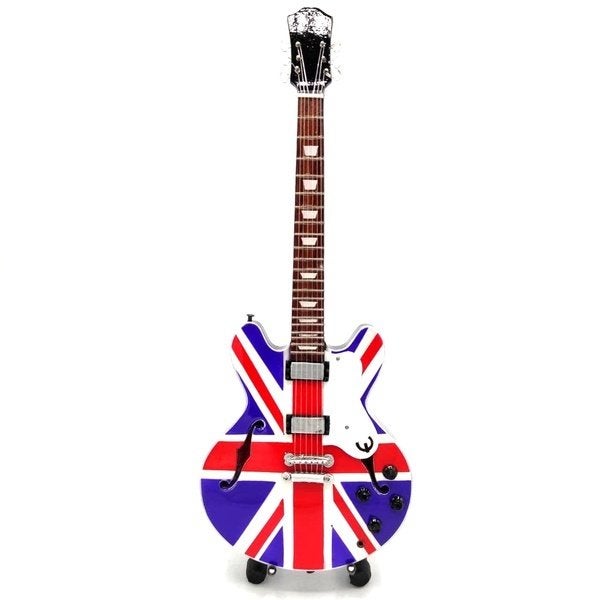 Noel Gallagher Oasis vlag miniatuur gitaar 25cm mini guitar, Info@deconoord.nl, Deco Noord, Nieuw, Ophalen of Verzenden