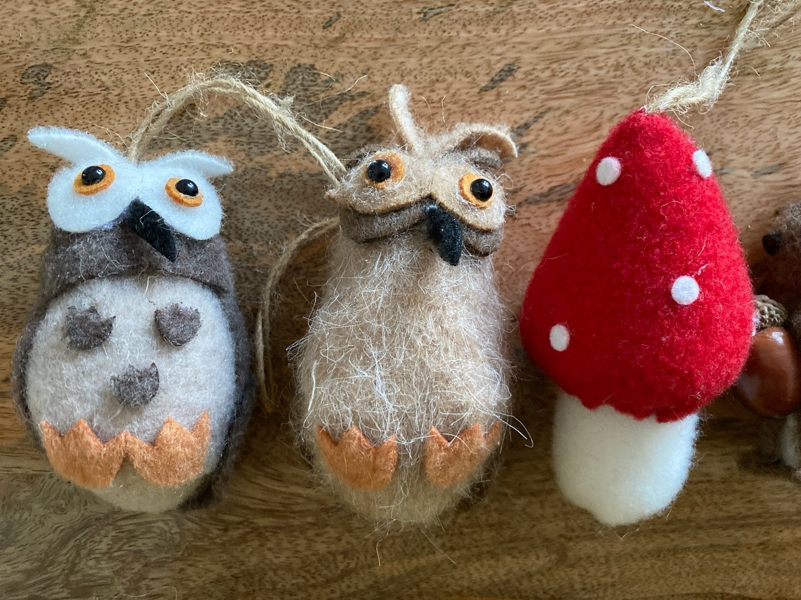 vilten kerst herfstdecoratie: uilen, eekhoorn, paddenstoel, Meerkleurig, Ophalen of Verzenden, Textiel, Landelijk