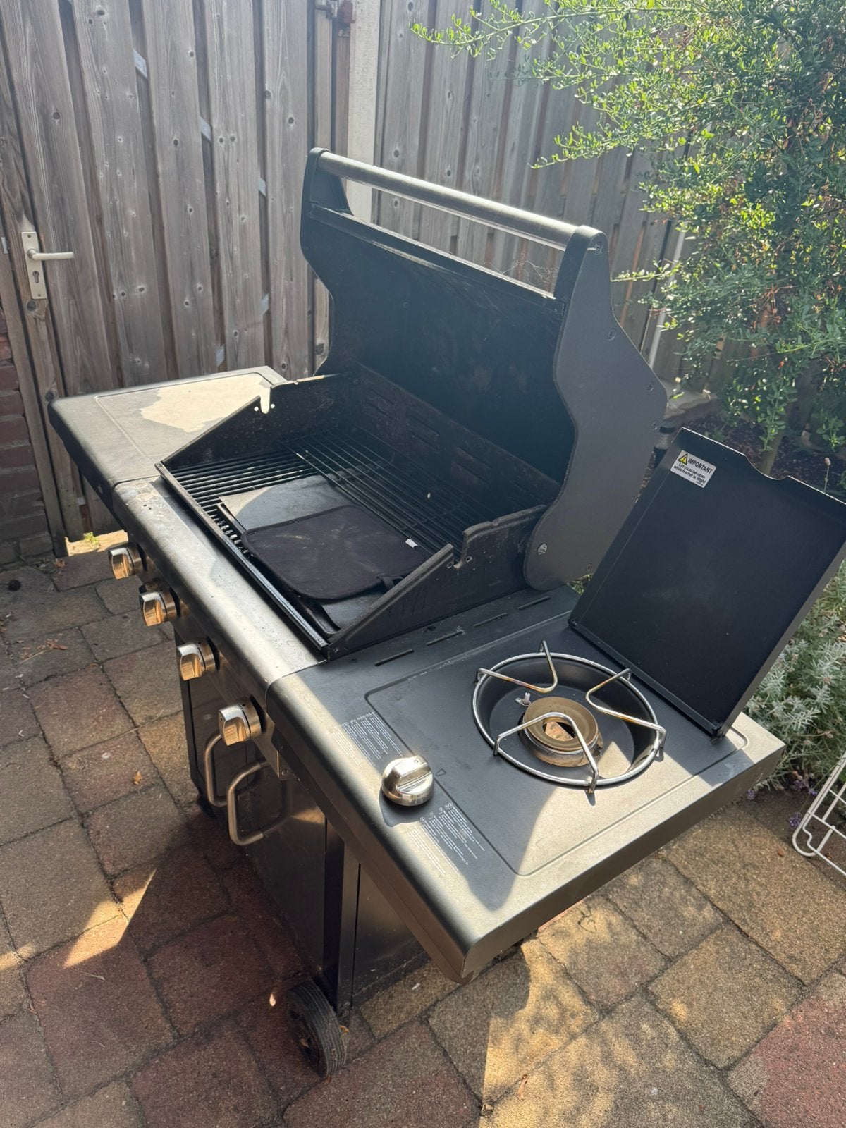 Grandhall Premium G4 - BBQ – 4 pits + zijbrander + hoes, Ophalen, Gebruikt