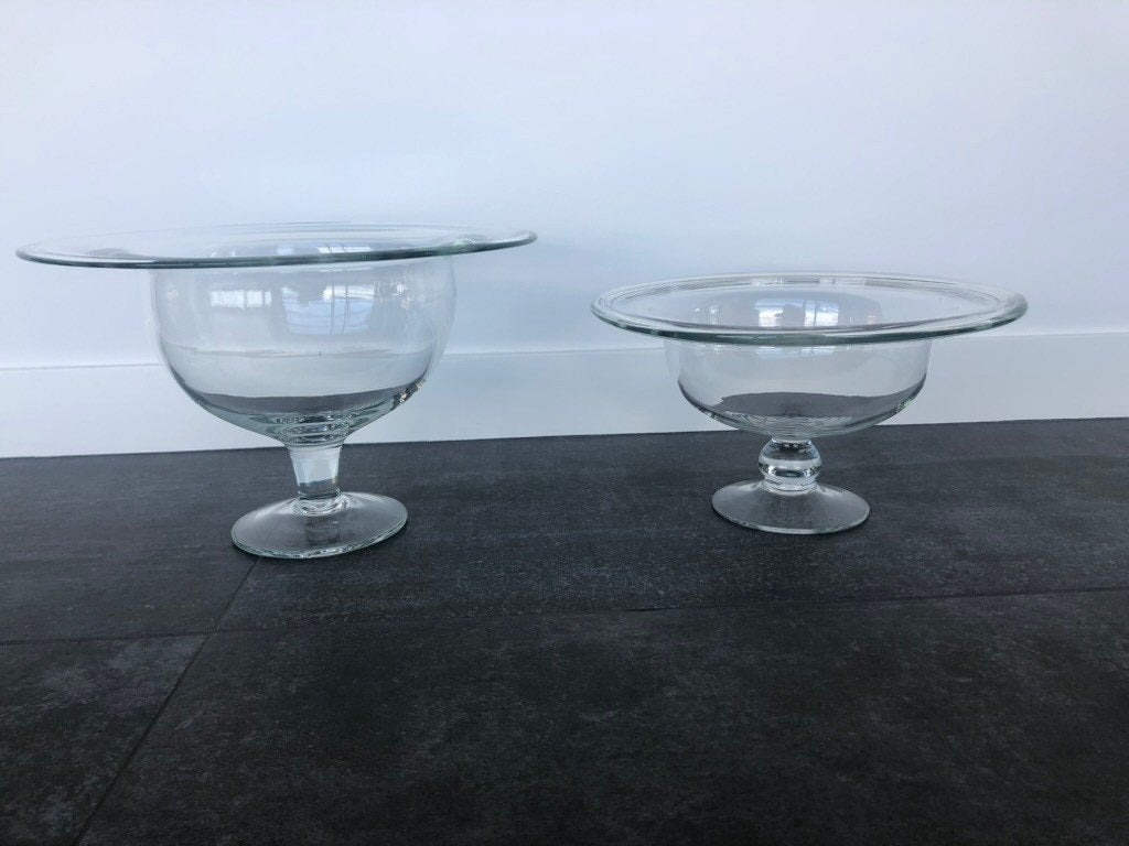 2 glazen schalen, Huis en Inrichting, Woonaccessoires | Schalen en Manden, Schaal, Rond, Ophalen of Verzenden, Glas