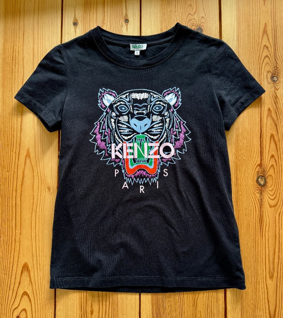 KENZO Tiger shirt met logoprint - Zwart - Small / maat 36, Kleding | Dames, T-shirts, Kenzo, Zwart, Ophalen of Verzenden, Zo goed als nieuw