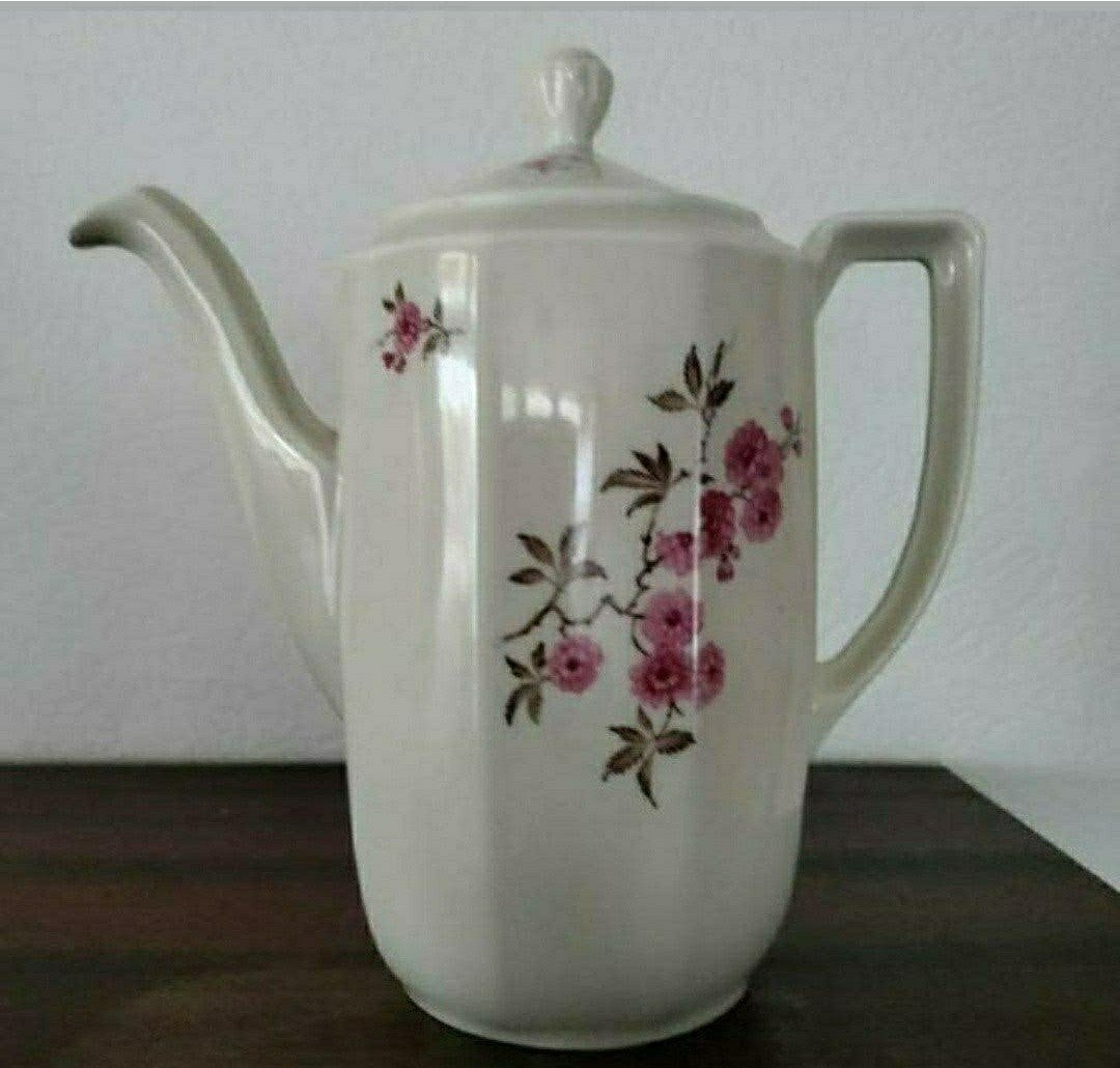 Koffiekan,1950,MOSA Maastricht,bloemen,porselein,deksel,kan, Ophalen of Verzenden