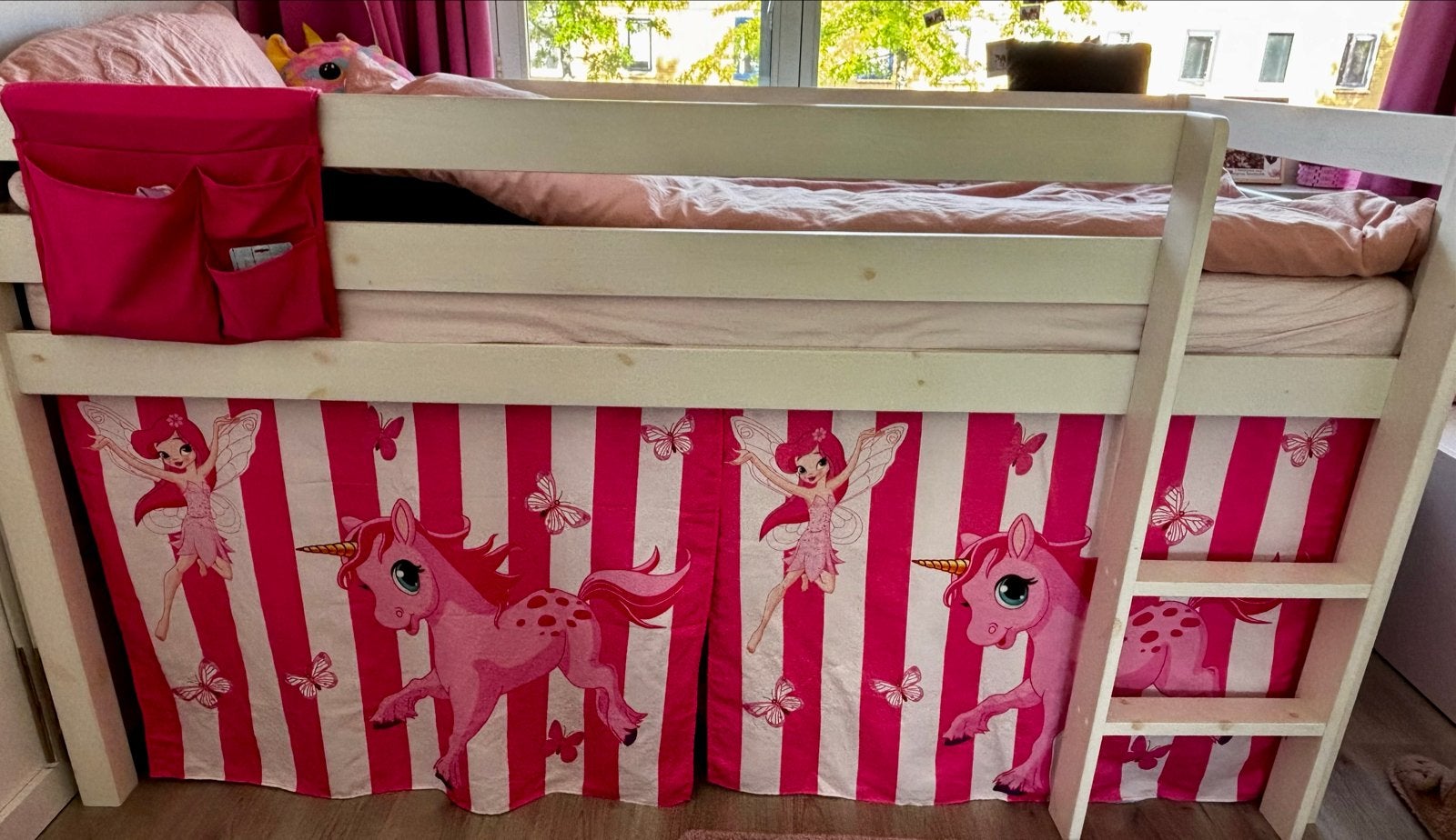 Halfhoogslaper met speeltent en beddengoed, Ophalen, Gebruikt, 90 cm, Eenpersoons