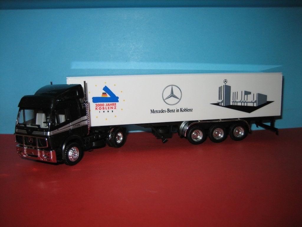 MB-Koblenz  MERCEDES 1743 met oplegger  Herpa, Ophalen of Verzenden, Zo goed als nieuw, Bus of Vrachtwagen, Herpa