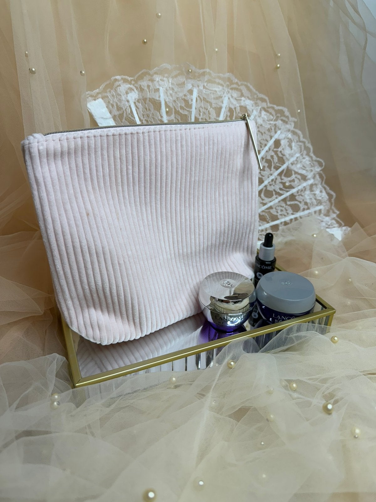 Stijlvolle roze Lancôme cosmetic pouch, Ophalen of Verzenden, Nieuw, Roze, Dame