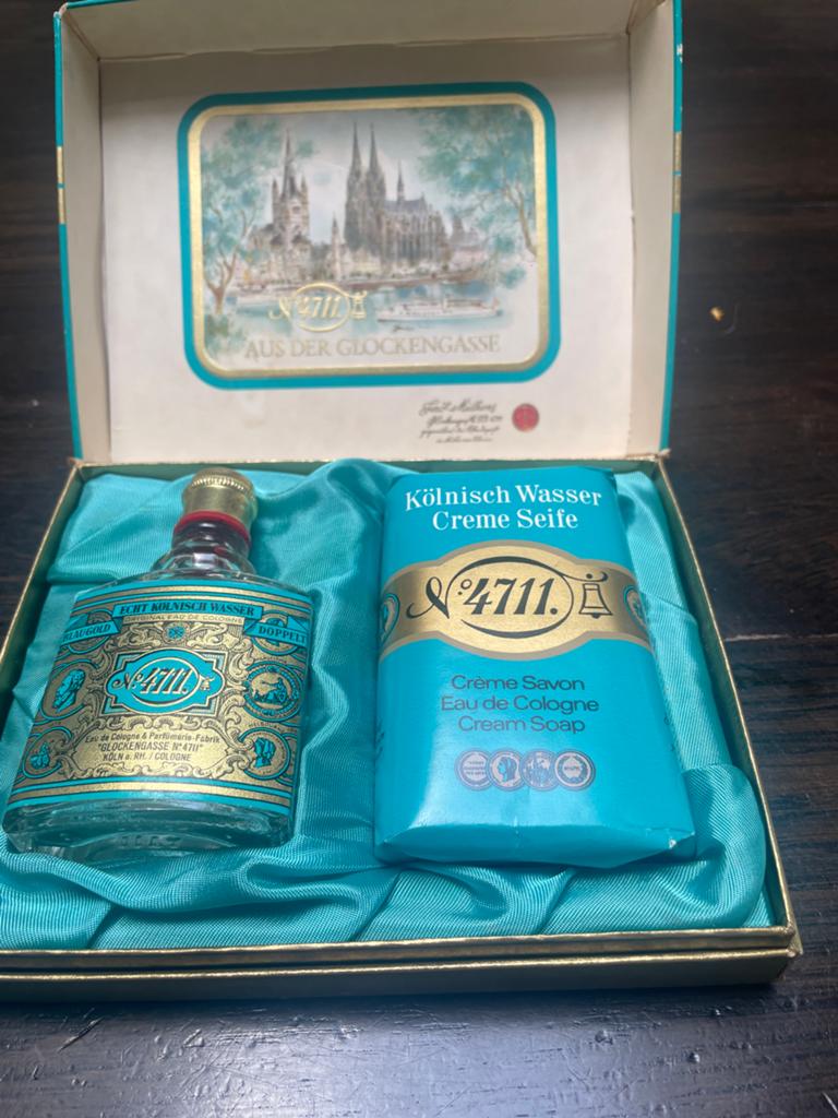 Vintage 4711 Eau de Cologne & Zeep Set, Ophalen of Verzenden, Gebruikt, Parfumfles