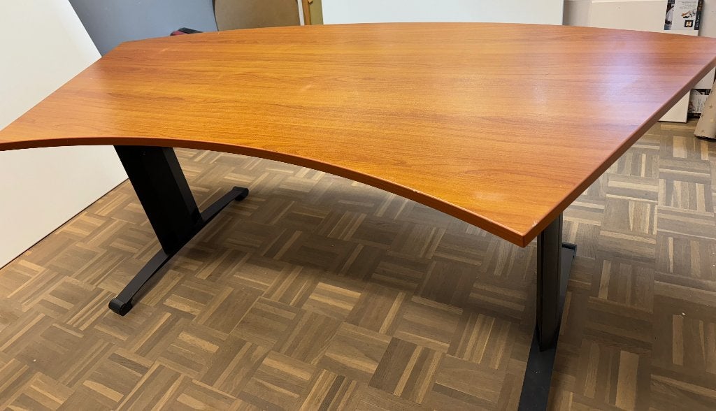 Bureau Compleet met kast met lades., Huis en Inrichting, Bureaus, Ophalen, Gebruikt, Hout, Bruin