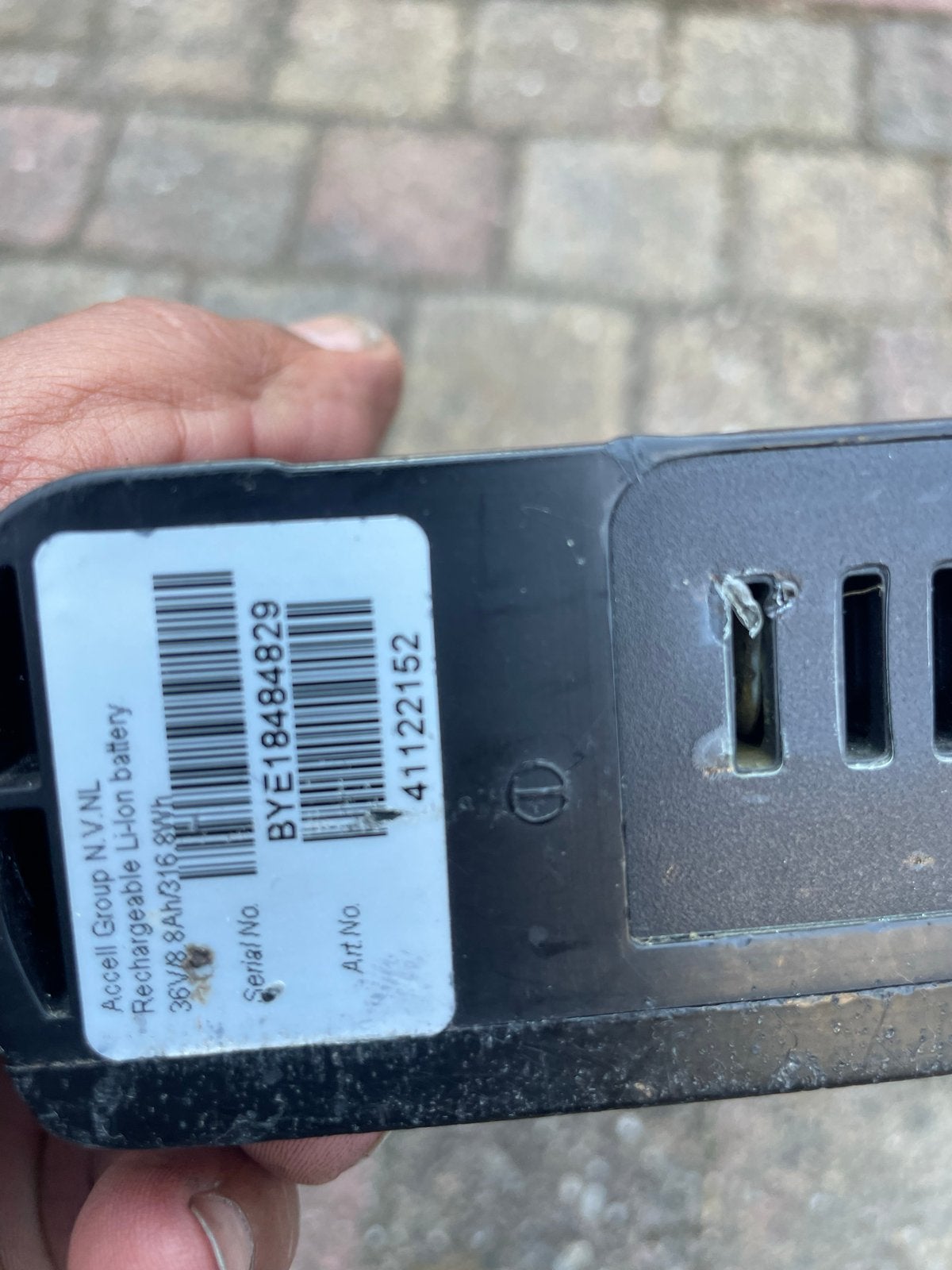 Fiets accu Li-Ion batterij, Ophalen, Gebruikt