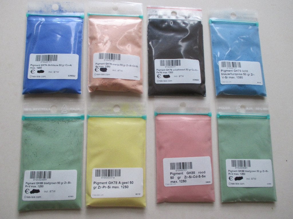 Diverse pigmenten voor keramiek en glas - 50 gram zakjes, Ophalen of Verzenden, Nieuw