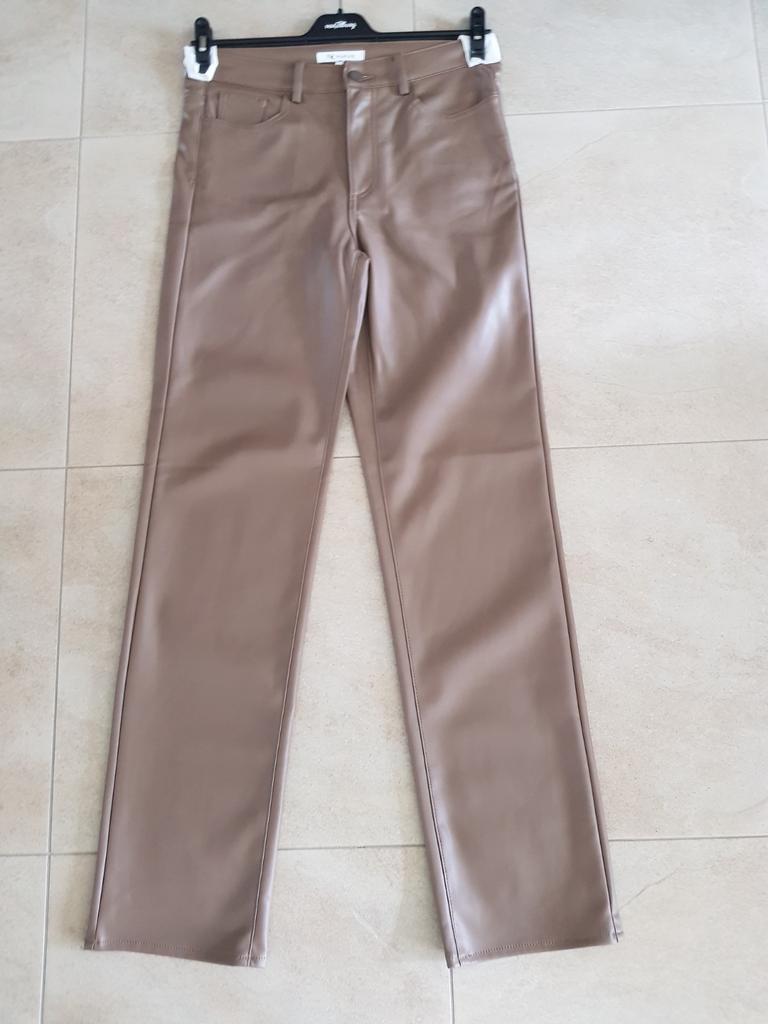 NUKUS broek Jane, lederlook, camel maat M, Maat 38/40 (M), Bruin, Nieuw, Ophalen of Verzenden