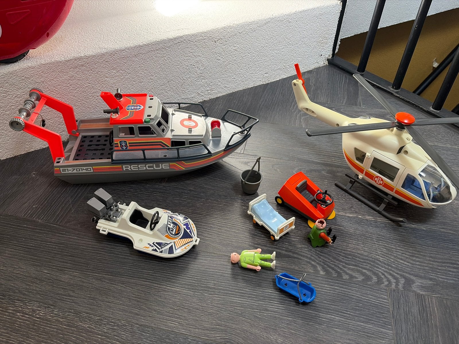 Playmobil Helikopter en Reddingsboot Set, Ophalen, Gebruikt, Complete set, Voertuig