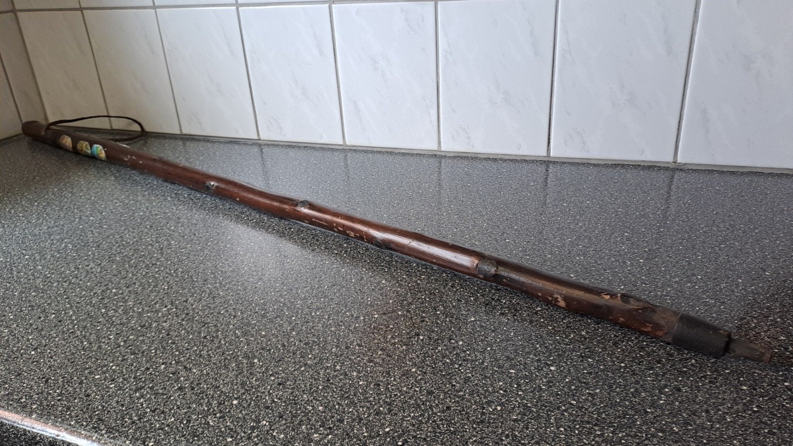 Vintage houten wandelstok, Gebruikt, Onbekend, Ophalen of Verzenden, Onbekend