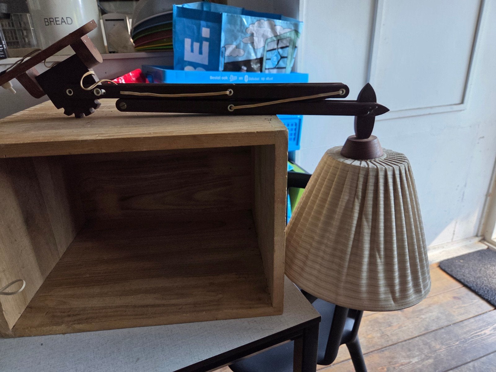 Vintage Roba Patentlamp - Unieke Uitschuifbare Houten Lamp, Ophalen of Verzenden