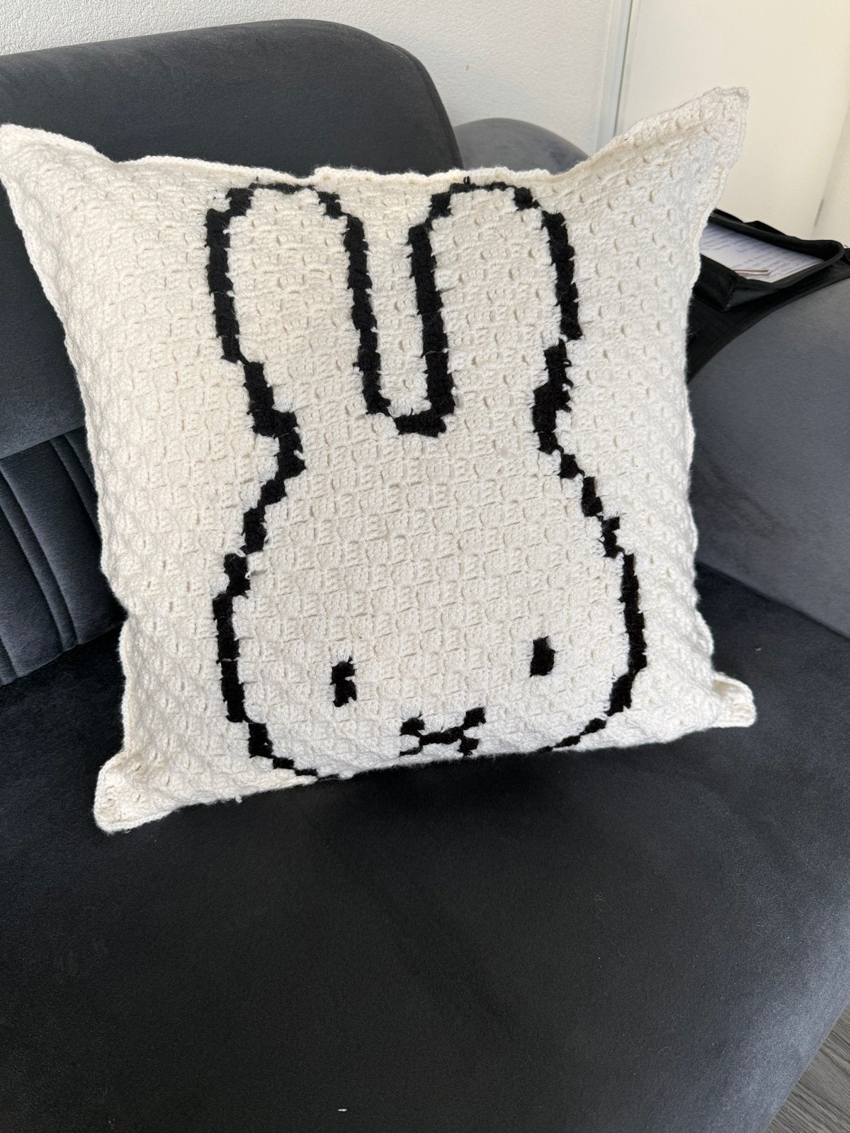 Handgemaakt gehaakt Nijntje kussen 55x55 cm, Ophalen, Wit, Vierkant, Nieuw