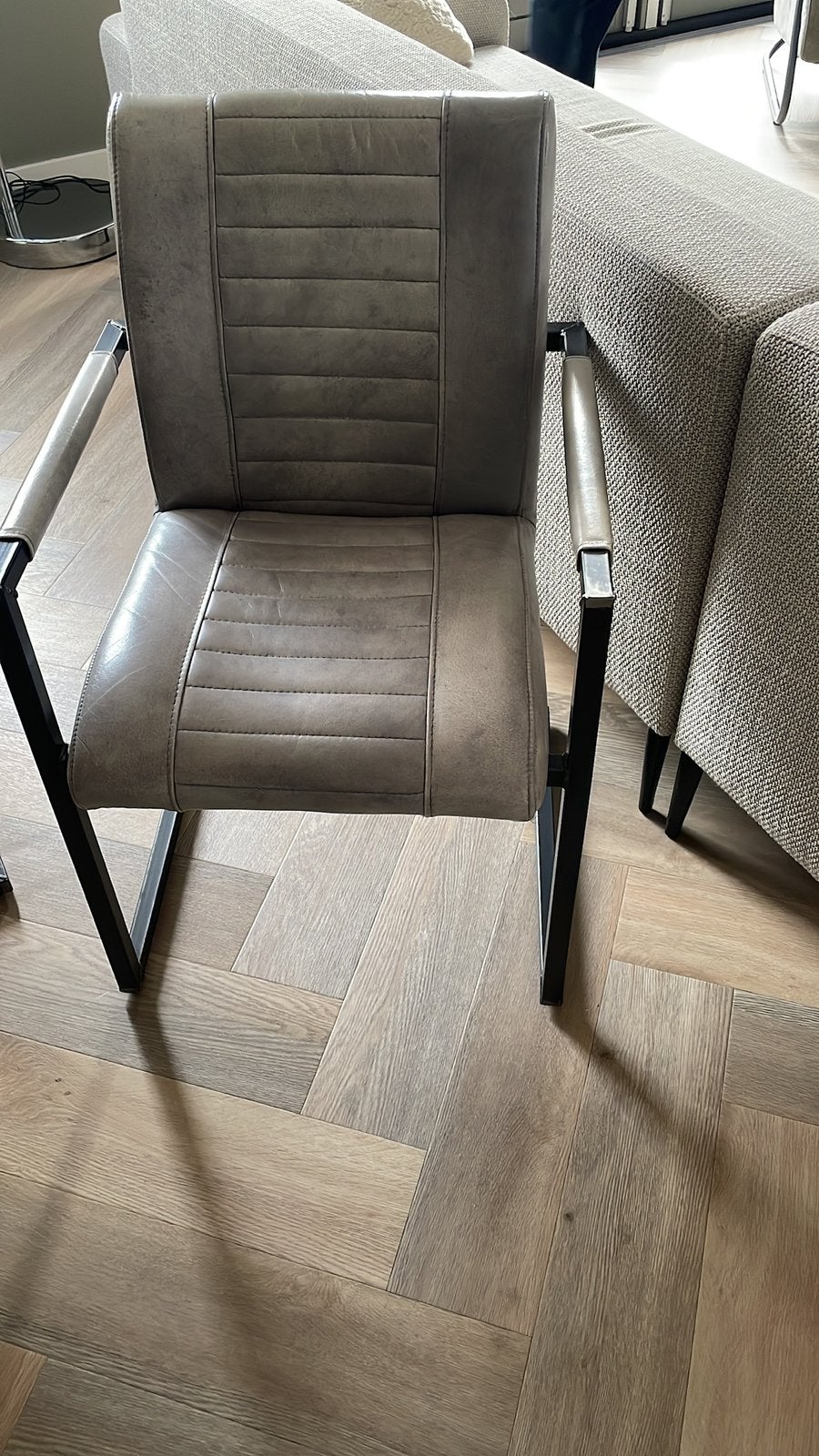 Leren eetkamer stoelen, Ophalen, Zo goed als nieuw, Bruin, Leer