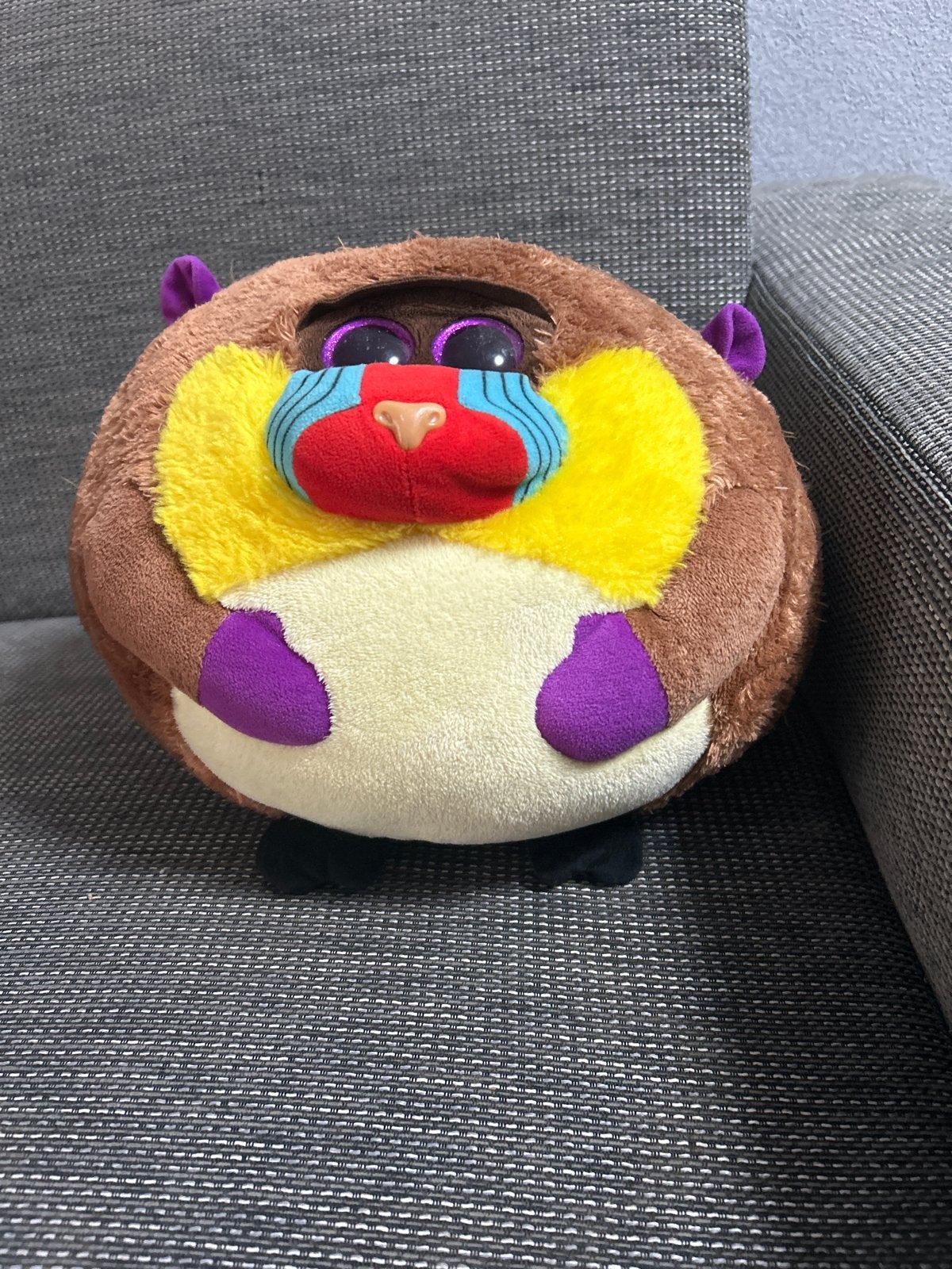 Ty Beanie Ballz Charlie de Mandril Pluche Knuffel, Ophalen of Verzenden, Zo goed als nieuw, Meerkleurig, Korrelvulling