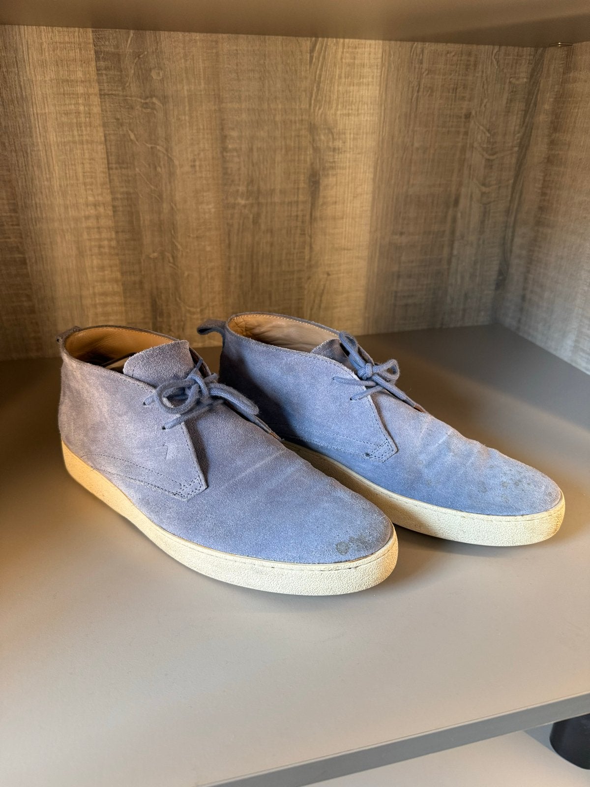 Lichtblauwe tods suède veterschoenen, Ophalen of Verzenden, Gedragen, Blauw, Veterschoenen