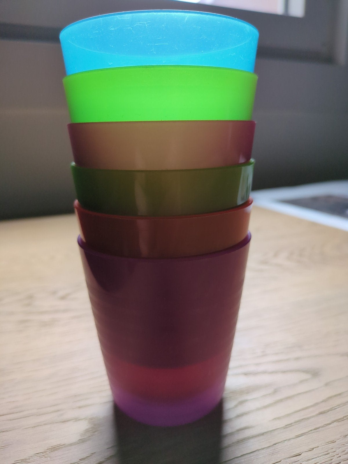 Set van 6 kleurrijke plastic bekers, ideaal voor kinderen, Kunststof, Ophalen of Verzenden, Meerkleurig, Overige typen
