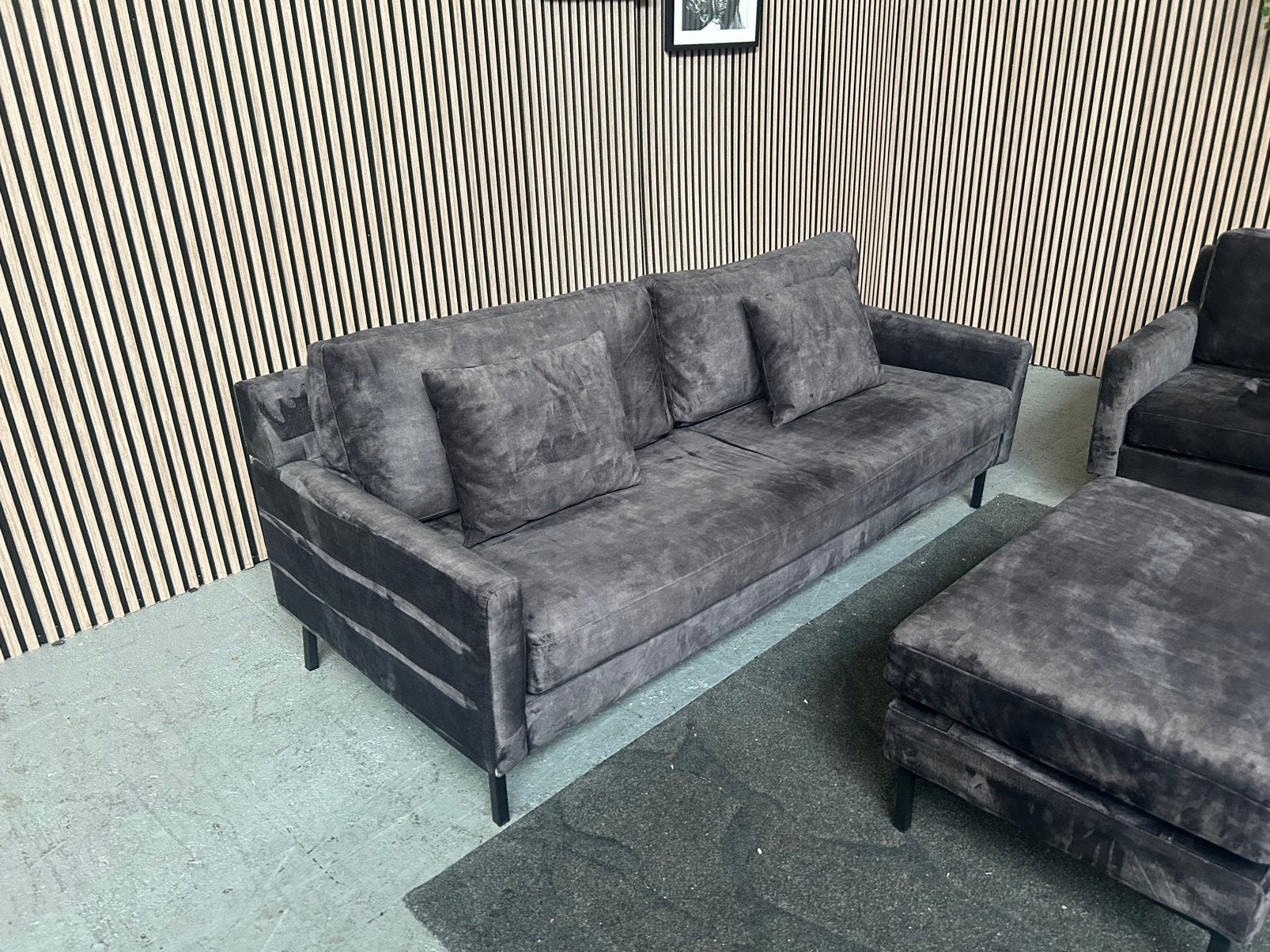 GRATIS LEVERING Dutchbone Houda Set Banken Velvet GEREINIGD, 150 tot 200 cm, Zo goed als nieuw, Rechte bank, Vierpersoons of meer
