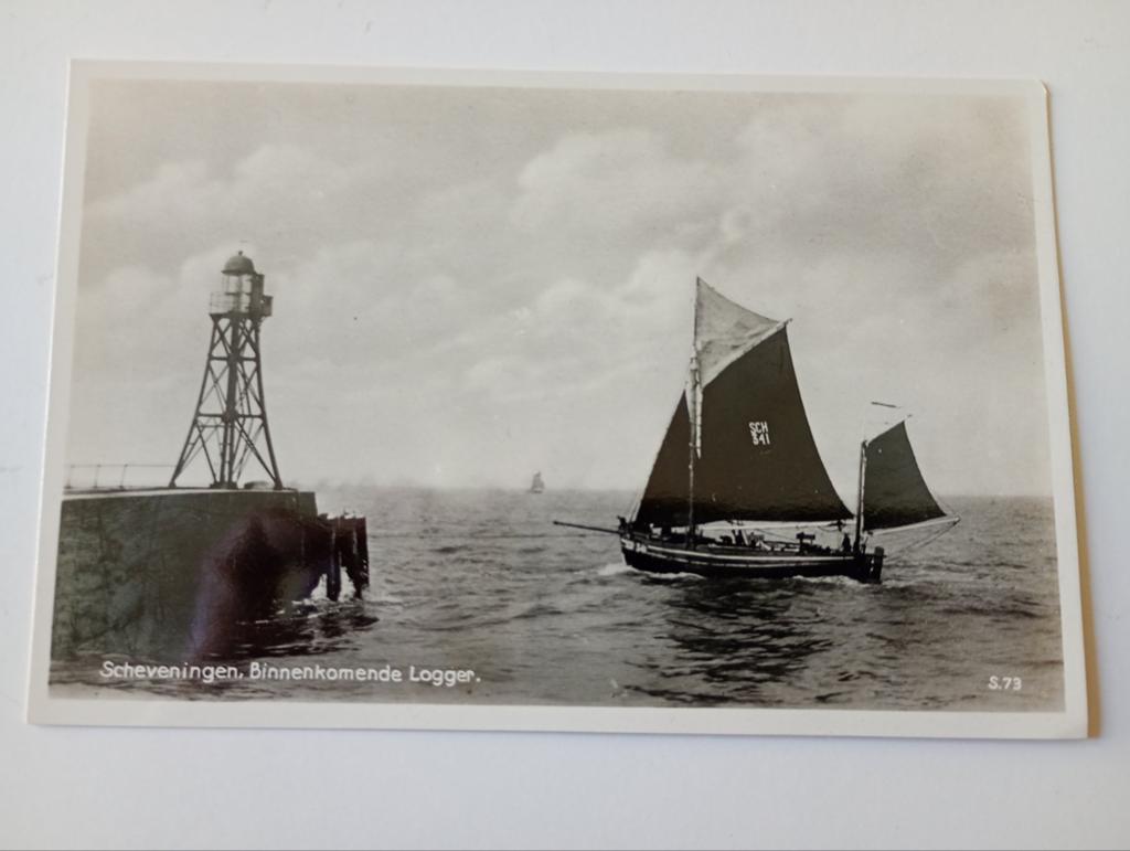 Scheveningen Scheepvaart Vissersboot Logger, Ophalen of Verzenden, 1920 tot 1940, Ongelopen, Zuid-Holland