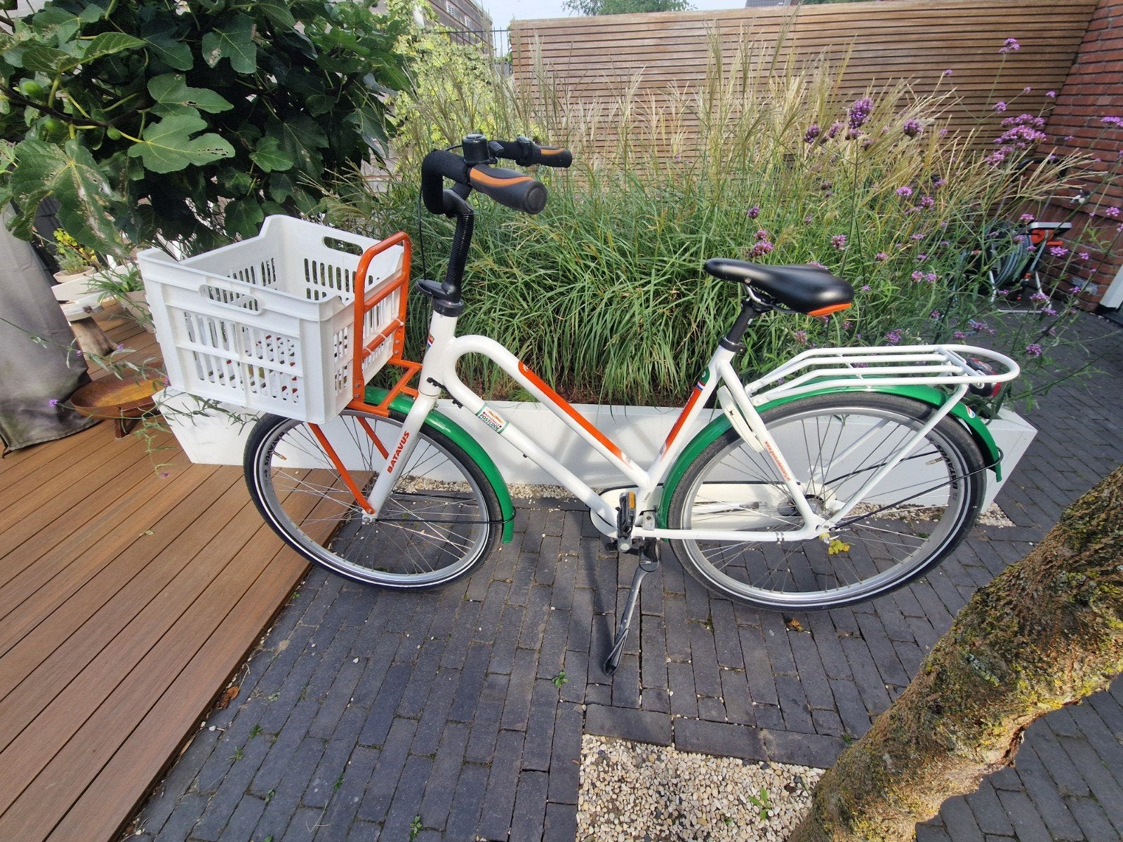 Batavus Damesfiets met krat en bagagedrager