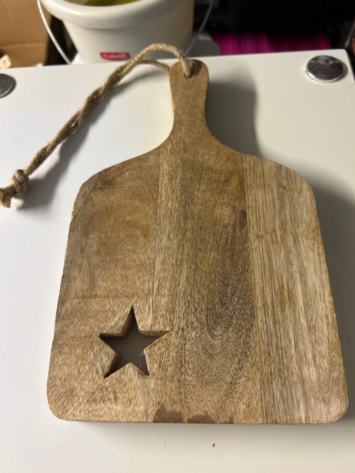 Houten snijplank met steruitsparing, Hout, Snij-/serveerplank, Ophalen of Verzenden, Zo goed als nieuw