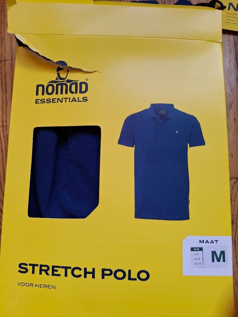 Stretch polo pique shirt heren nomad  blauw m , lichtbl xxl, Kleding | Heren, Ophalen of Verzenden, Nieuw, Overige maten, Blauw