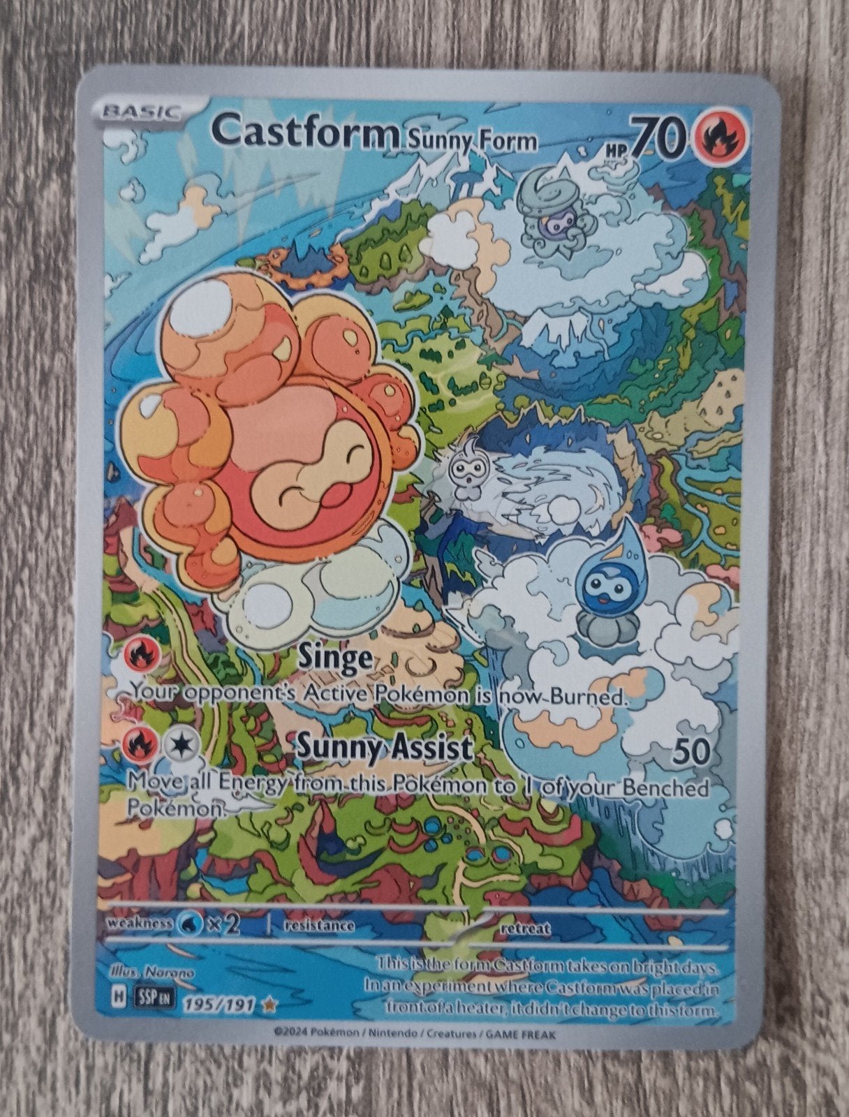 Castform Sunny Form Surging Sparks, Ophalen of Verzenden, Zo goed als nieuw, Losse kaart, Foil