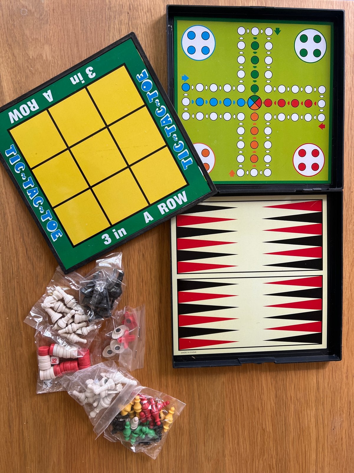 Bordspellen set: Chinees Dammen, Mens Erger Je Niet, Schaak, Een of twee spelers, Ophalen of Verzenden, Gebruikt, Reisspel