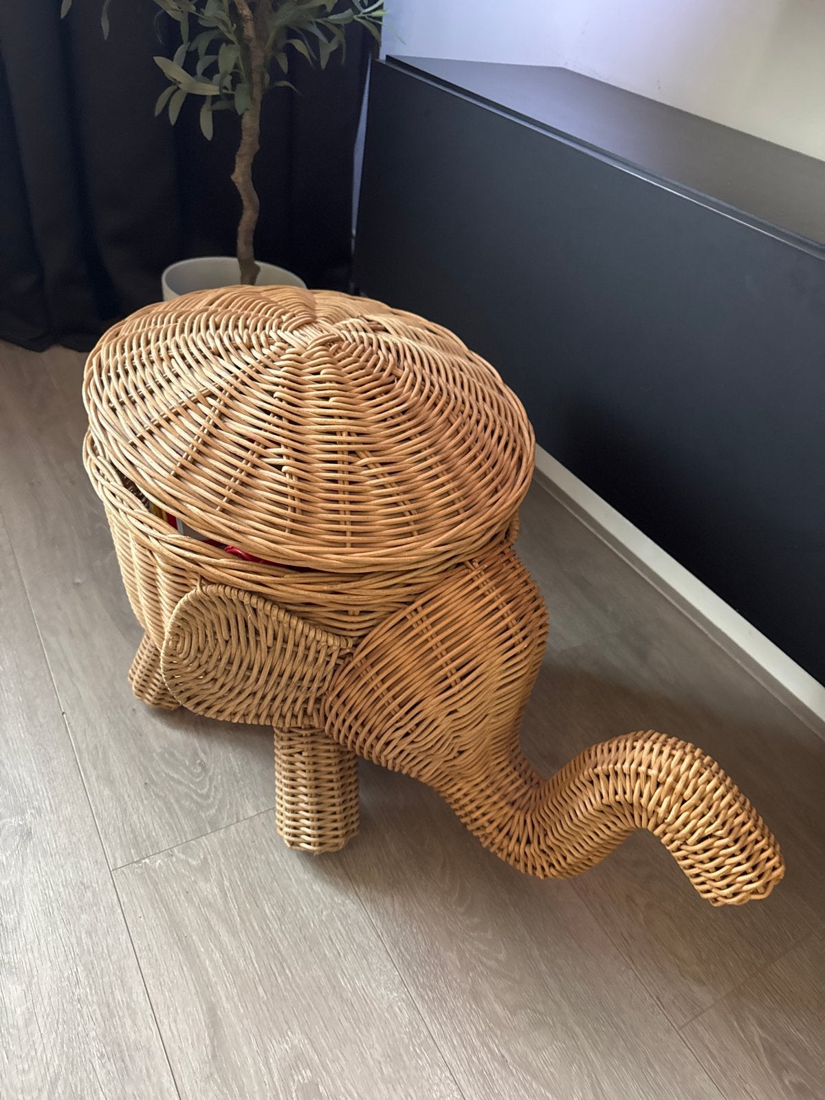 Rotan olifant speelgoedmand / opberger, Ophalen of Verzenden, Gebruikt, Jongen of Meisje