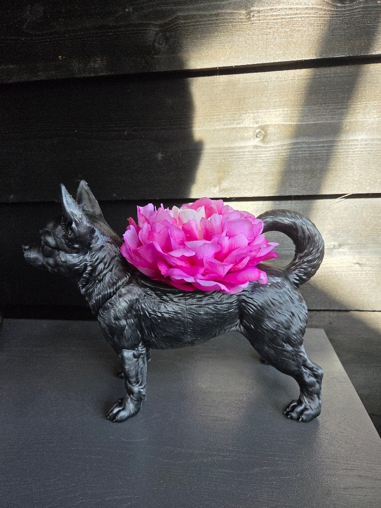 nieuwe 3d geprinten chihuahua bloembak met bloem, Kunststof, Nieuw, Ophalen of Verzenden, Overige vormen