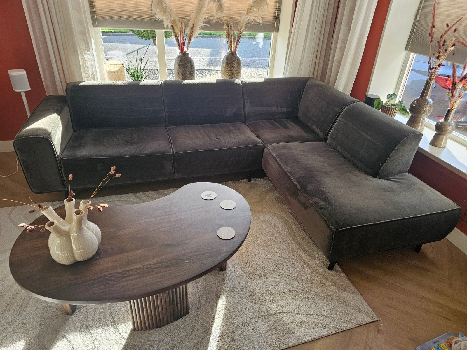 Hoekbank be pure groen velvet, Ophalen
