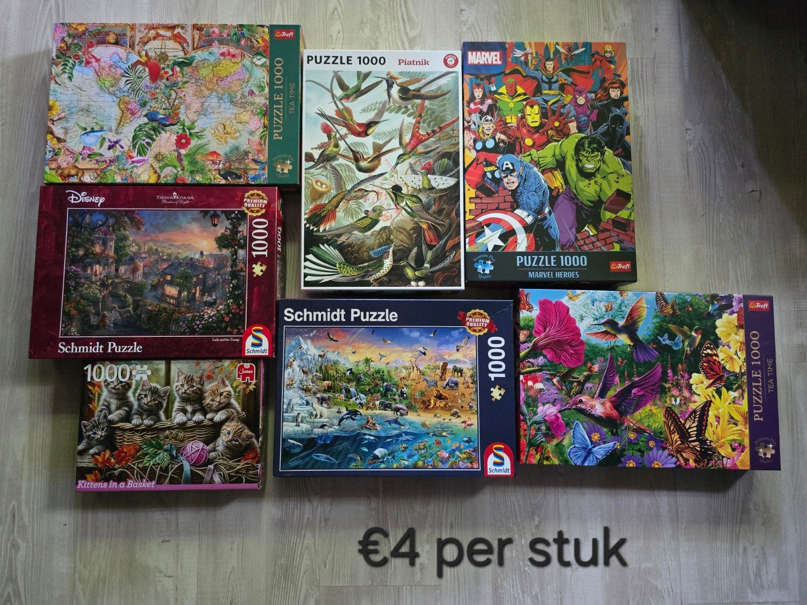 Puzzels 1000 stuks veel verschillende, Ophalen, 500 t/m 1500 stukjes, Zo goed als nieuw