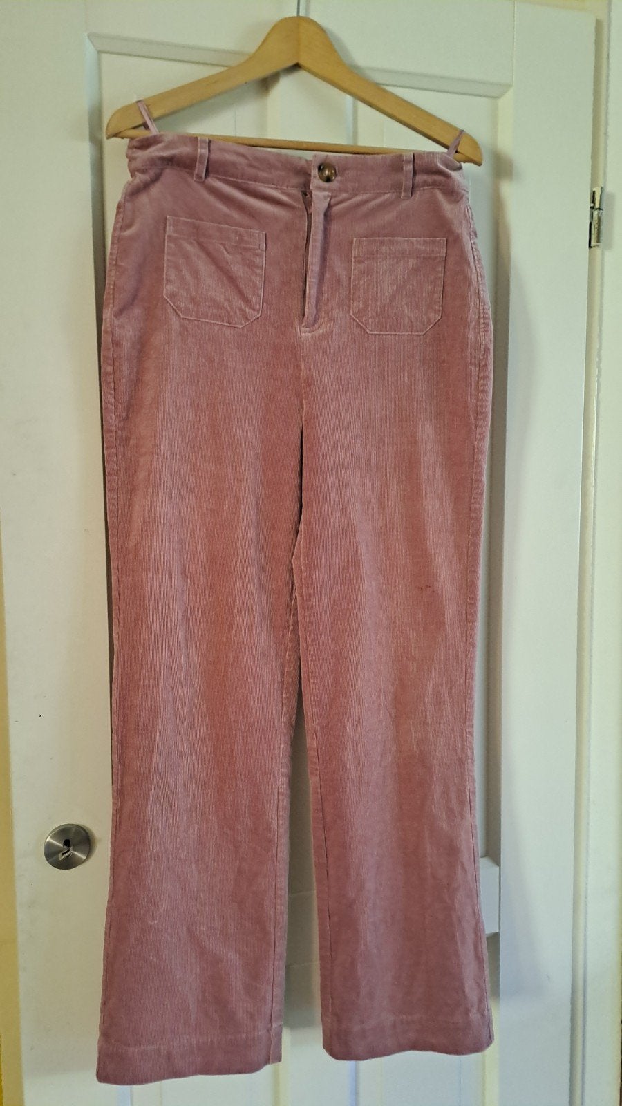 King Louie zalmroze babyrib broek maat 40/42, Kleding | Dames, Maat 38/40 (M), Ophalen of Verzenden, Zo goed als nieuw, Roze