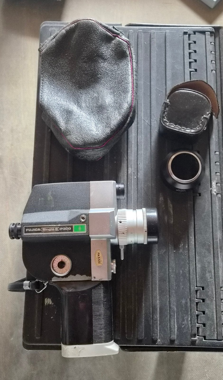 Fujica Single-8 P300 Camera met accessoires en films, Ophalen of Verzenden, 8mm, Camera
