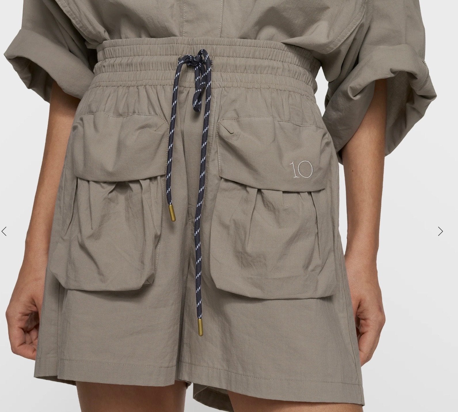 10DAYS Crinkle Utility Shorts, Kleding | Dames, Kort, Verzenden, Beige, Nieuw