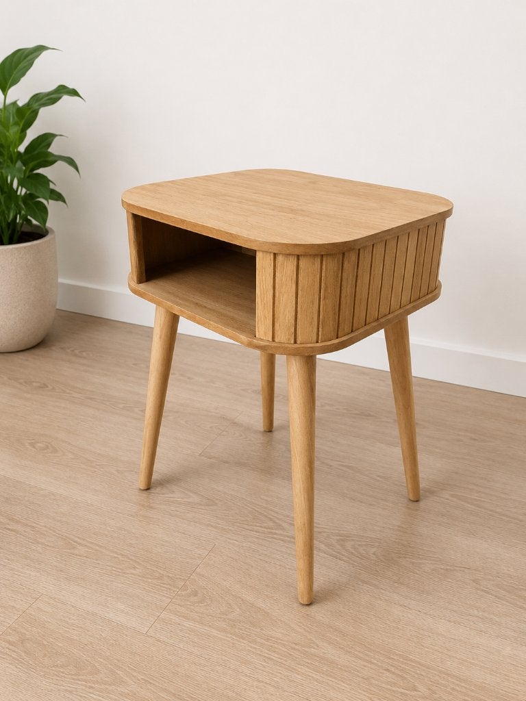 Rond nachtkastje / bijzettafel – 40 cm hoog, 40 cm diameter, Gebruikt, Rond, Minder dan 50 cm, Ophalen of Verzenden