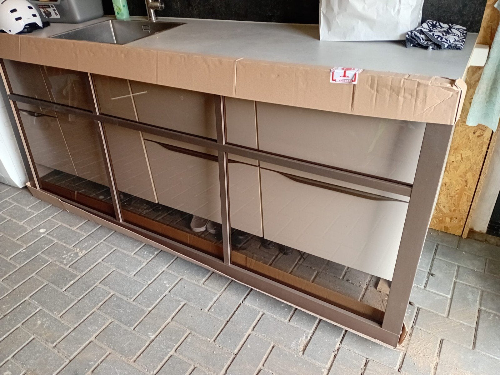 te koop bronzen binnendeur met gerookt glas, Ophalen, Nieuw, Glas, 50 tot 100 cm