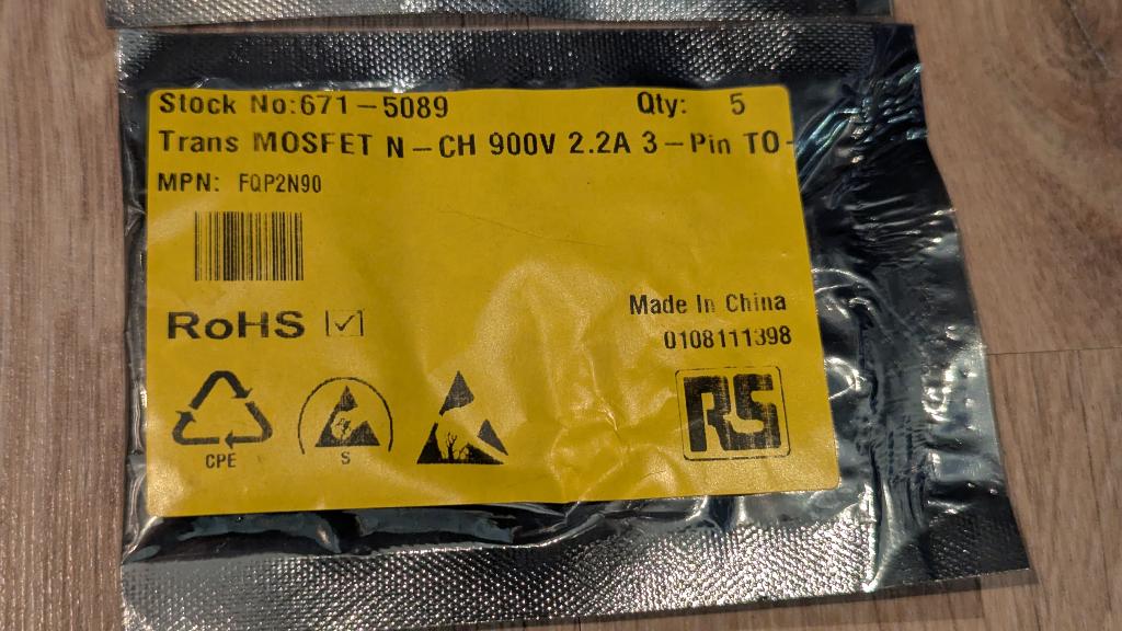 15x FQP2N90 mosfet n channel 900V TO220 nieuw, Ophalen of Verzenden, Nieuw